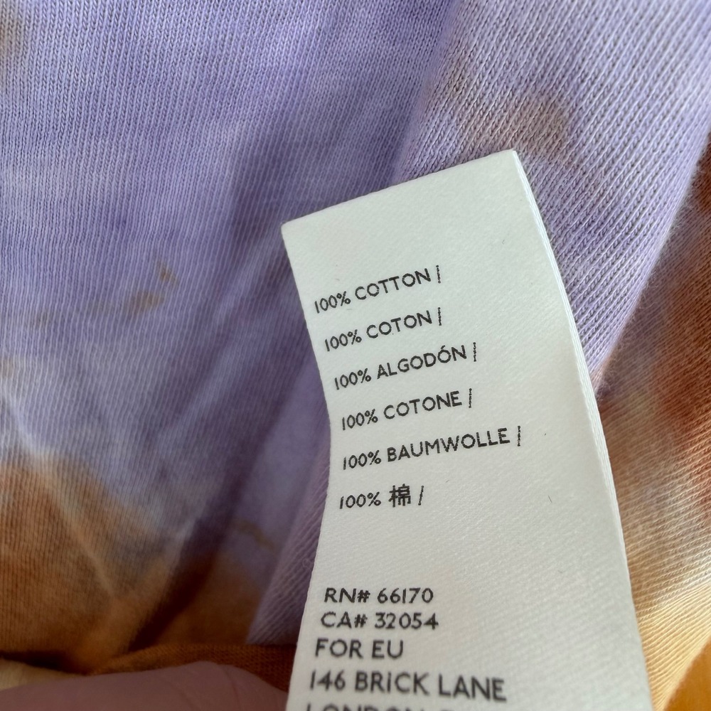 FREE PEOPLE WE THE FREE BE FRIE TIE DYE TEE XS LILAC WOODS OVERSIZED BOHO HIPPIE - Picture 5 of 7